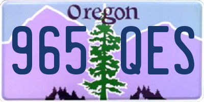 OR license plate 965QES