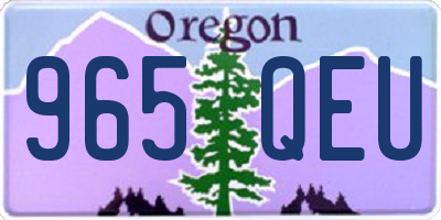 OR license plate 965QEU