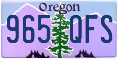 OR license plate 965QFS