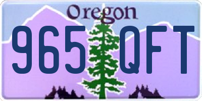 OR license plate 965QFT