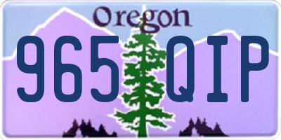 OR license plate 965QIP