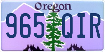 OR license plate 965QIR