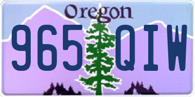 OR license plate 965QIW