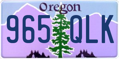 OR license plate 965QLK