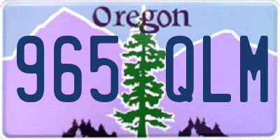OR license plate 965QLM