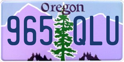 OR license plate 965QLU