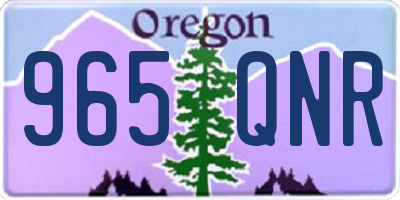 OR license plate 965QNR