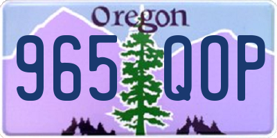 OR license plate 965QOP