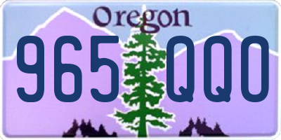 OR license plate 965QQO