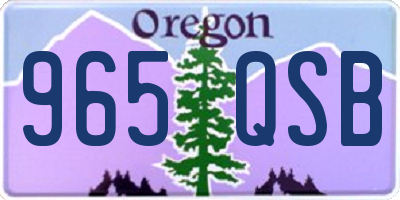 OR license plate 965QSB