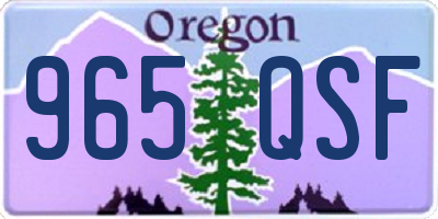 OR license plate 965QSF