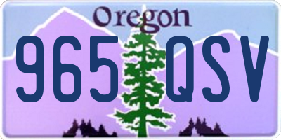 OR license plate 965QSV