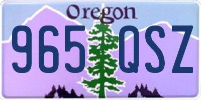 OR license plate 965QSZ