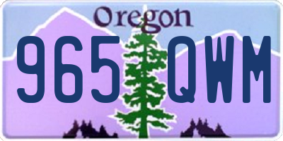OR license plate 965QWM