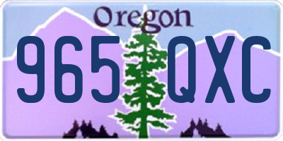 OR license plate 965QXC