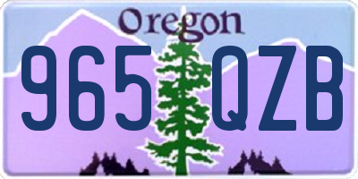 OR license plate 965QZB
