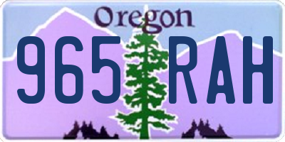OR license plate 965RAH