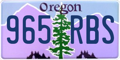 OR license plate 965RBS