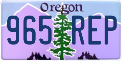 OR license plate 965REP