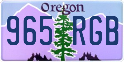 OR license plate 965RGB