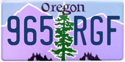 OR license plate 965RGF