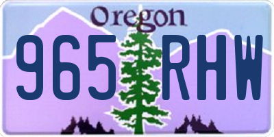 OR license plate 965RHW