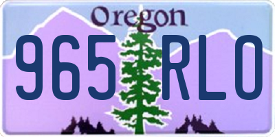OR license plate 965RLO