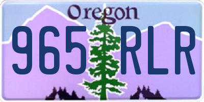 OR license plate 965RLR
