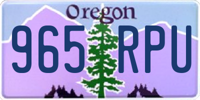OR license plate 965RPU