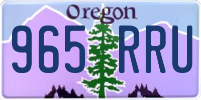 OR license plate 965RRU