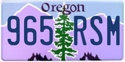 OR license plate 965RSM