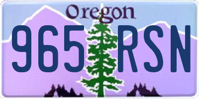 OR license plate 965RSN