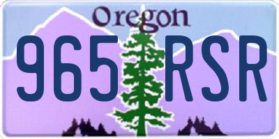OR license plate 965RSR