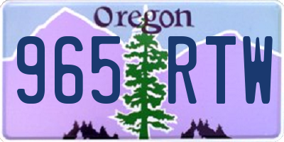 OR license plate 965RTW