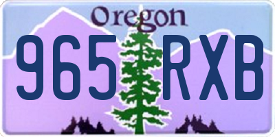 OR license plate 965RXB