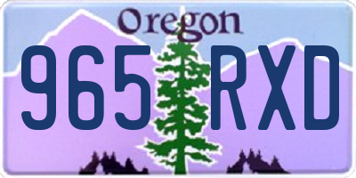 OR license plate 965RXD