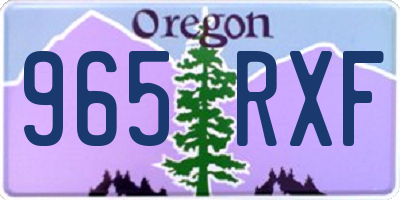 OR license plate 965RXF