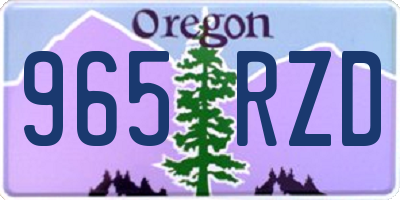 OR license plate 965RZD