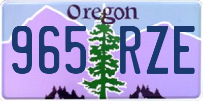 OR license plate 965RZE