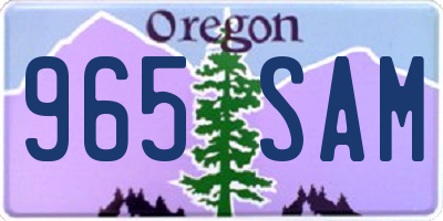 OR license plate 965SAM