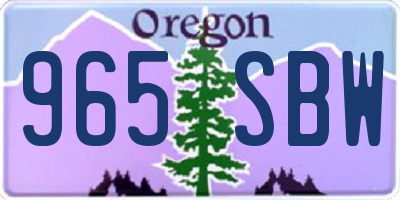OR license plate 965SBW