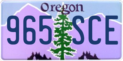 OR license plate 965SCE