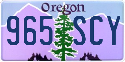 OR license plate 965SCY
