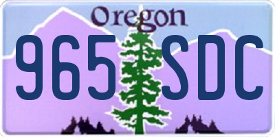 OR license plate 965SDC