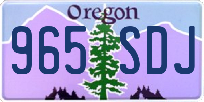 OR license plate 965SDJ