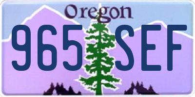 OR license plate 965SEF
