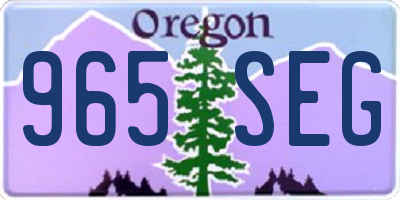 OR license plate 965SEG