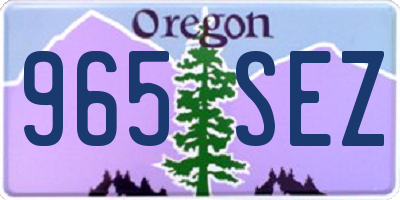 OR license plate 965SEZ