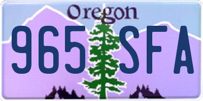 OR license plate 965SFA