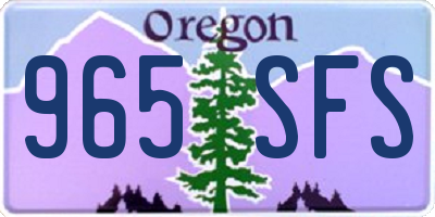 OR license plate 965SFS